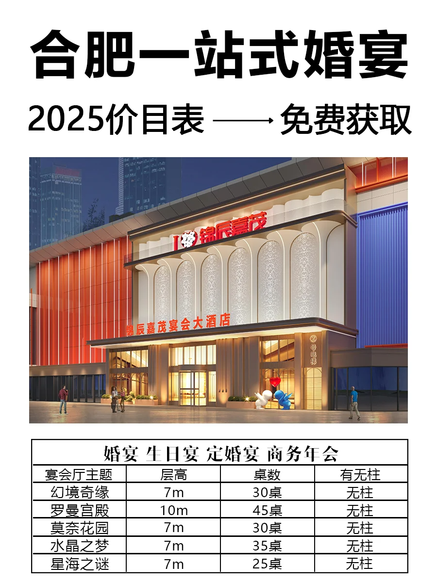 8500平5個(gè)廳！合肥綜合性宴會(huì)酒店【錦辰嘉茂】